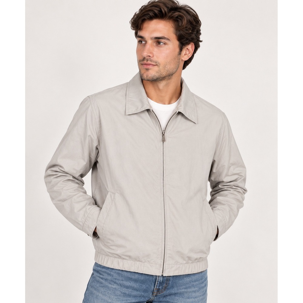 Gap Mens Vintage Harrington Jacket Beige 100% Cotton Full Zip Size M